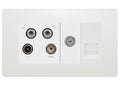 BG Evolve Pearlescent White Quadplex Combination TV Socket PCDCL69W
