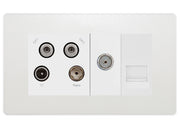 BG Evolve Pearlescent White Quadplex Combination TV Socket PCDCL69W by British General (BG-PCDCL69W)