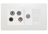 BG Evolve Pearlescent White Quadplex Combination TV Socket PCDCL69W by British General (BG-PCDCL69W)