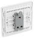 PCDCL12W Back - This Evolve pearlescent white 20A 16AX single light switch from British General will operate one light in a room.