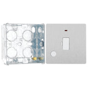 BG Evolve Brushed Steel 13A Flex Outlet Neon Unswitched Fused Connection Unit PCDBS54W with 35mm Steel Back Box