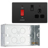 BG Evolve Black Chrome 45A Switch 13A Switched Socket Cooker Control Unit PCDBC70B with 35mm Steel Back Box
