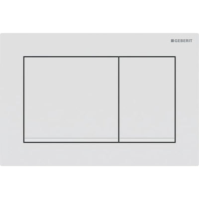 Geberit Omega20 Square WC Dual Flush Plate - Matt White - 115.080.01.1