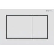 Geberit Omega20 Square WC Dual Flush Plate - Matt White - 115.080.01.1 by Geberit (Geberit-115.080.01.1)