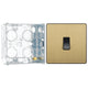 BG Evolve Satin Brass 10AX 1 Way Press Switch PCDSB14B with 35mm Steel Back Box