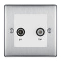 BG Nexus Metal Brushed Steel TV & Satellite Socket NBSTVSATW