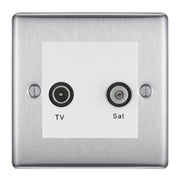 BG Nexus Metal Brushed Steel TV & Satellite Socket NBSTVSATW by British General (BG-NBSTVSATW)