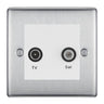 BG Nexus Metal Brushed Steel TV & Satellite Socket NBSTVSATW by British General (BG-NBSTVSATW)