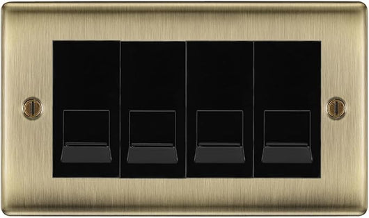 BG Nexus Antique Brass 4 Gang RJ11 Telephone Socket Euro ...