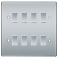 BG Polished Chrome 8 Gang 2 Way Custom Grid Light Switch with Back Box Included