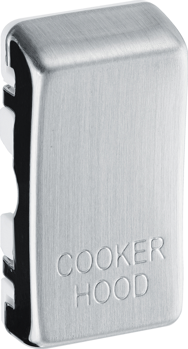 RRCHBS Side - This brushed steel finish rocker can be used to replace an existing switch rocker in the British General Grid range for easy identification of the device it operates and has 'COOKER HOOD' embossed on it.