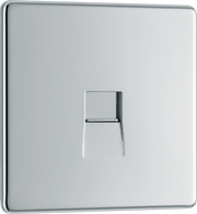 BG Electrical FPCBTM1 Nexus Screwless Flat-Plate Single Master Telephone Socket Polished Chrome by British General (BG-FPCBTM1-Shopify-SA_1)