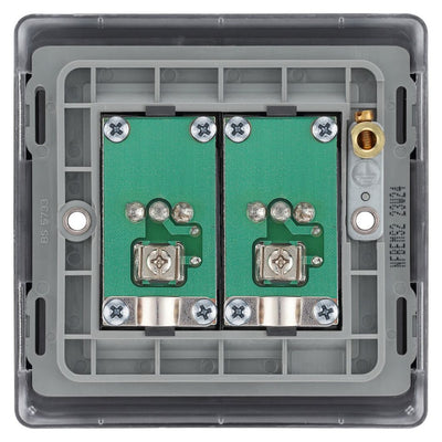 BG Nexus Matt Black Double Isolated Coaxial Socket NFB63 with 35mm Steel Back Box