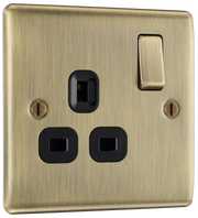 BG NAB21B Nexus Metal Antique Brass 1 Gang 13A Switched Socket by British General (BG-NAB21B-Shopify-SA_1)