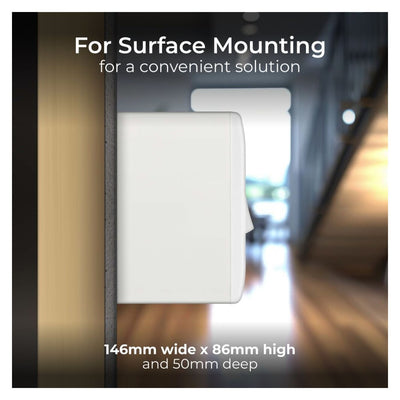 BG 878 Moulded White Round Edge 2 Gang 50mm | Surface Box