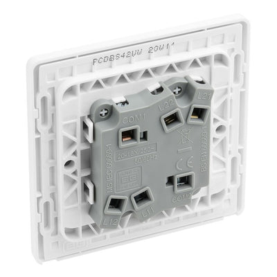 BG Evolve Brushed Steel 2G Wide Rocker Light Switch PCDBS42WW with 35mm Steel Back Box