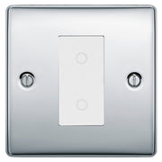BG Nexus Polished Chrome Single Secondary Touch Dimmer Switch White Insert NPCTDS1W by British General (BG-EMTDSW+NPCEMS1)