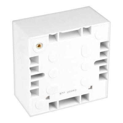 BG 977 Moulded Square Edge | White | 45mm | 1 Gang Surface Box by British General (BG-977)