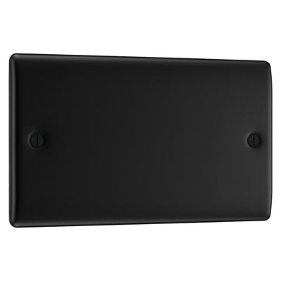 BG Nexus Matt Black Double Blanking Plate NFB95 with 35mm Steel Back Box