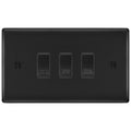 BG Matt Black 3 Gang Custom Grid Switch Panel Labelled Kitchen Appliance