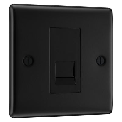 BG Nexus Matt Black Single RJ11 Data Outlet NFBRJ111 with 25mm Steel Back Box