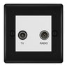BG Nexus Metal Matt Black TV & FM Socket NFB66W by British General (BG-NFB66W)