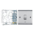 BG Nexus Brushed Steel 10AX Bell Push Switch NBS14 with 35mm Steel Back Box