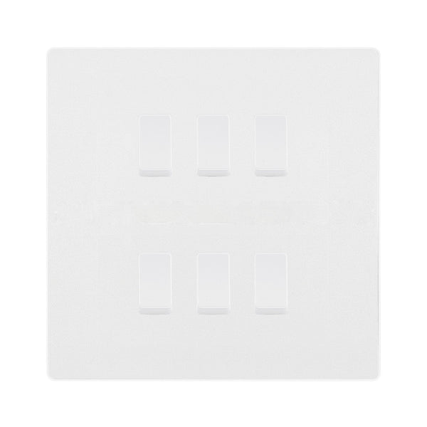 BG Evolve Pearlescent White 6 Gang Custom Grid Light Switch