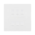 BG Evolve Pearlescent White 6 Gang Custom Grid Light Switch