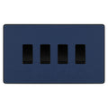 BG Evolve Matt Blue 4 Gang Light Switch 1x Intermediate 3x 2 Way Custom Grid Switch