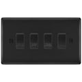 BG Matt Black 4 Gang Custom Grid Switch Panel Labelled Kitchen Appliance