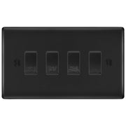 BG Matt Black 4 Gang Custom Grid Switch Panel Labelled Kitchen Appliance by British General (BG-NEXUS-MB-Kitchen-Appliance-4Gang)