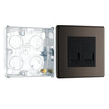 BG Screwless Black Nickel Double Secondary Telephone Socket FBNBTS2 with 25mm Steel Back Box