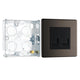 BG Screwless Black Nickel Double Secondary Telephone Socket FBNBTS2 with 25mm Steel Back Box