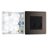 BG Screwless Black Nickel Double Secondary Telephone Socket FBNBTS2 with 25mm Steel Back Box