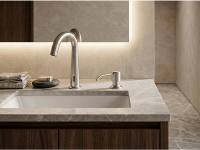 Bremmer Vena Sink Soap Dispenser in Brushed Steel