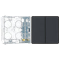BG Evolve Matt Grey 2 Way Double Edge to Edge Rocker Switch PCDMG42EB with 35mm Steel Back Box