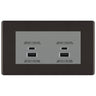 BG Screwless Black Nickel 4G Faceplate with 45W USB A+C Charger Modules – Grey Insert by British General (BG-FBNEMR4+EMUSBAC45G)
