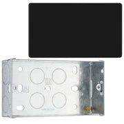 BG Screwless Matt Black Double Blanking Plate FFB95 with 35mm Steel Back Box by British General