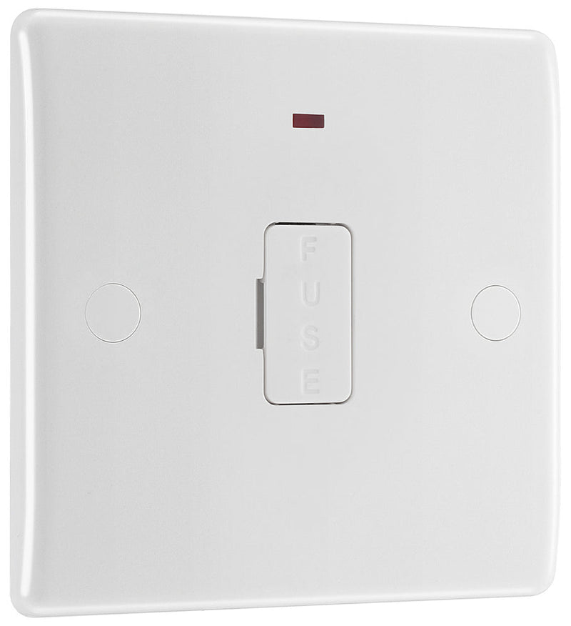 BG 856 Moulded Round Edge | White | 13A Neon Unswitched Fused Connection Unit