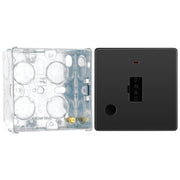 BG Evolve Black Chrome 13A Flex Outlet Neon Unswitched Fused Connection Unit PCDBC54B with 35mm Steel Back Box
