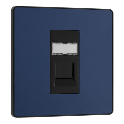 BG Evolve Matt Blue RJ45 Cat6 Single Data Outlet PCDDBRJ451B with 25mm Steel Back Box