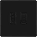 BG Screwless Matt Black 10A Triple Pole Fused Fan Isolator Switch FFB15F