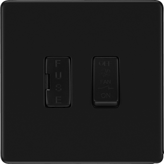BG Screwless Matt Black 10A Triple Pole Fused Fan Isolator Switch FFB15F by British General (BG-FFB15F-1)