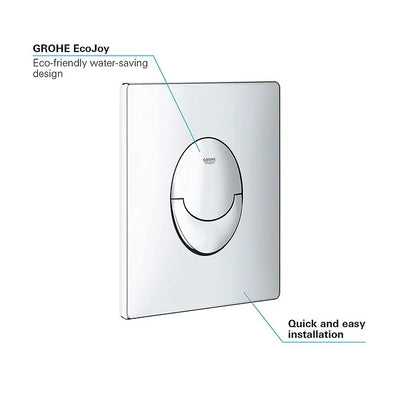 Grohe SKATE AIR Pneumatic WC Wall Plate; Vertical; Dual Flush. Chrome by Grohe (Grohe-38505000)