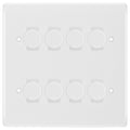 BG White 8 Gang Trailing Edge LED Dimmer Light Switch 2 Way Custom Switch