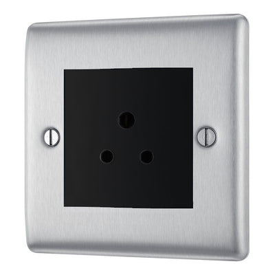 BG Nexus Metal Brushed Steel 2A Unswitched Socket NBS28MB by British General (BG-NBS28MB)