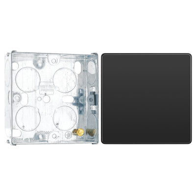 BG Evolve Black Chrome Single Blank Plate PCDBC94B with 25mm Steel Back Box