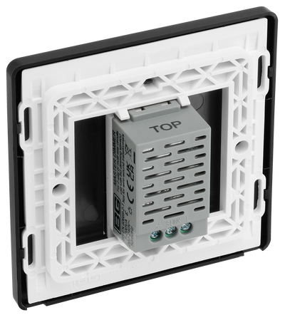 BG PCDDBTDM1B Matt Blue Evolve 1 Gang 200W Trailing Edge Master Touch Dimmer - Black Insert