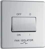 Newlec British General FPC15 Nexus Flatplate Screwless Polished Chrome 10A 3 Pole Fan Isolator Switch by Newlec (NEWLEC-BG-FPC15-Shopify_1)